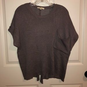 Oversized short sleeve sweater top